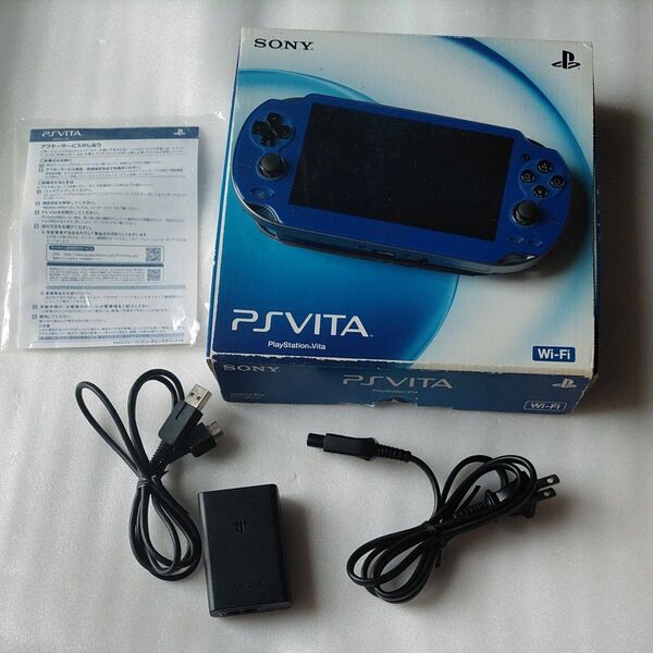 PSVITA PCH-1000 Wi-Fiモデル サファイア・ブルー PlayStation Vita 箱付き 訳あり ジャンク