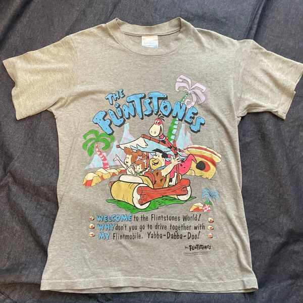 80s hanes製 霜降り flintstones フリントストーン Tシャツ 90s ディズニー アメコミ mtv 古着