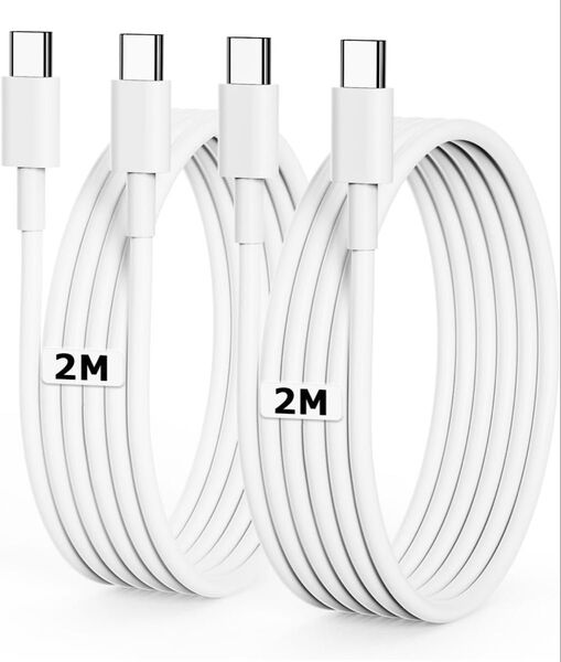 新品未使用 USB C ケーブル 2M 2本 PD対応 60W急速充電 type-c to type-c ケーブル【PSE認証】