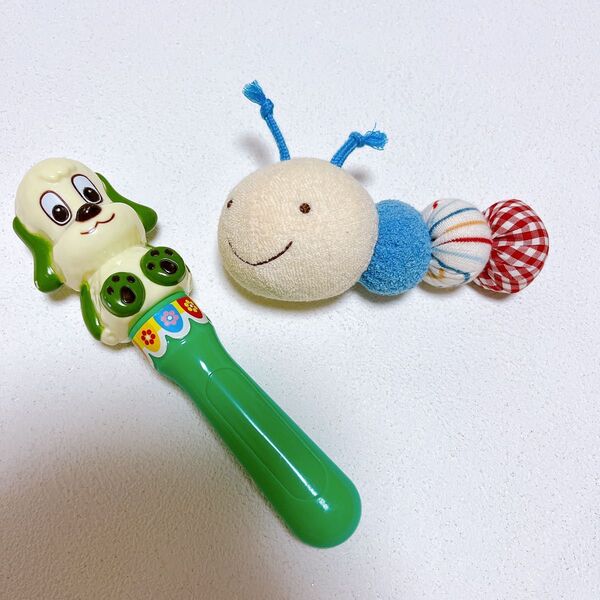 ラトル ガラガラ 2点セット わんわん&いもむし