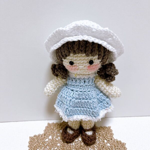 【ハンドメイド】あみぐるみ 女の子 着せ替え 夏服