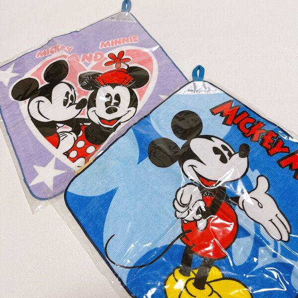 【新品】Disney ミッキー&ミニー ループ付タオル 2枚セット