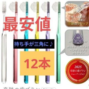 【正規品】奇跡の歯ブラシ 持ち手が三角 リニューアル品 大人用歯ブラシ 衛生用品 歯科医院専用歯ブラシ 12本★r29vo