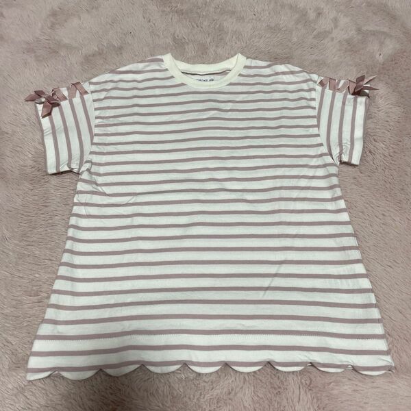 Tシャツ おしゃれカットソー 130cm くすみピンク