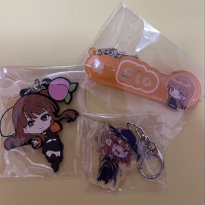 カラフルピーチえとさん 魔法学園キーホルダー ラバーストラップ ネームキーリングセット