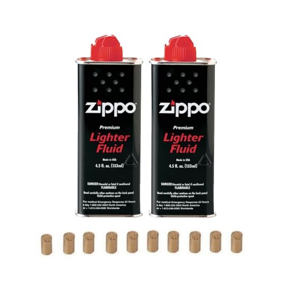 新品未使用 ZIPPO ジッポ オイル 小缶 133ml 2本 フリント(着火石)10ピースおまけ