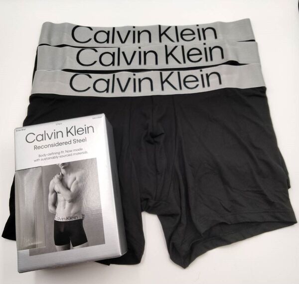 【Lサイズ】Calvin Klein(カルバンクライン) ボクサーブリーフ ブラック 3枚セット 男性下着 NB3075