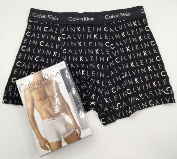 【Sサイズ】Calvin Klein(カルバンクライン) コットンストレッチ ボクサーパンツ 黒 ロゴ 1枚 男性下着 U2662