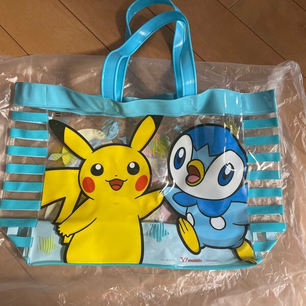 ソフトバンク ワイモバイル ノベルティ ポケモン ビニールバッグ プールバック