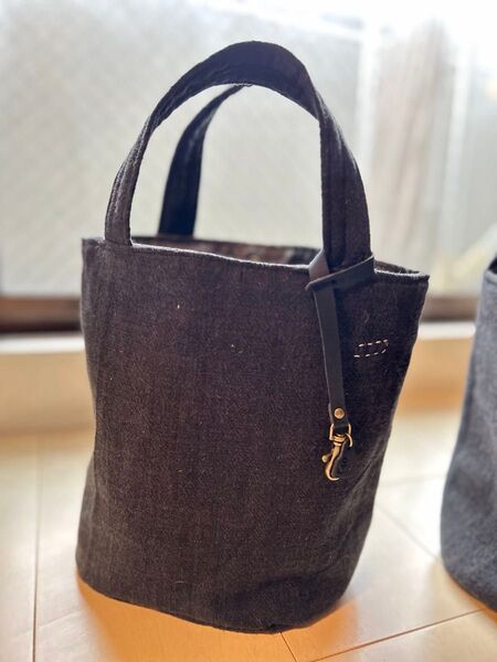 ハンドメイド 丸底バケツバッグ トートバッグ sumi