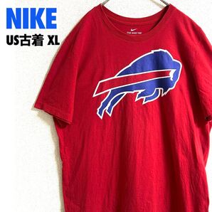 US古着 NIKE ナイキ 半袖プリントTシャツ フットボール バッファロー・ビルズ レッド XL ゆるだぼ
