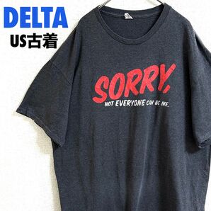 US古着 DELTA デルタ 半袖Tシャツ プリントTシャツ グレー ゆるだぼ ヴィンテージ