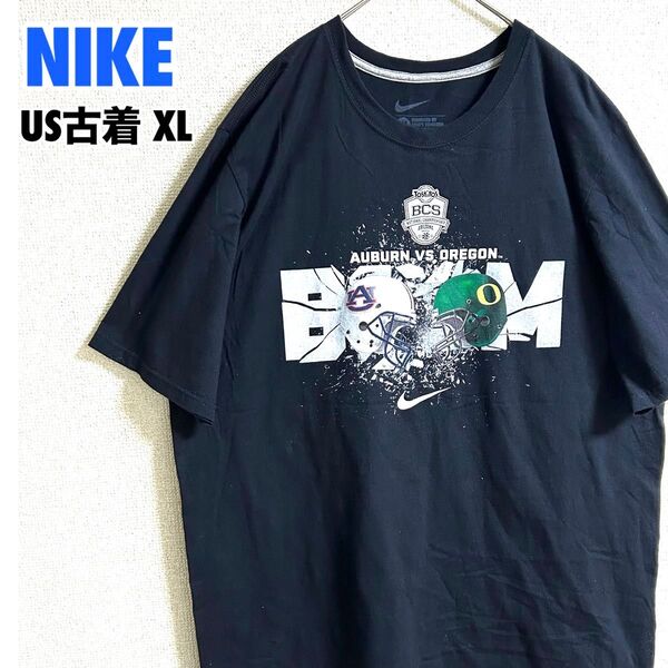 US古着 NIKE ナイキ 半袖Tシャツ プリント アメフト BCS ナショナル チャンピオンシップ ヴィンテージ