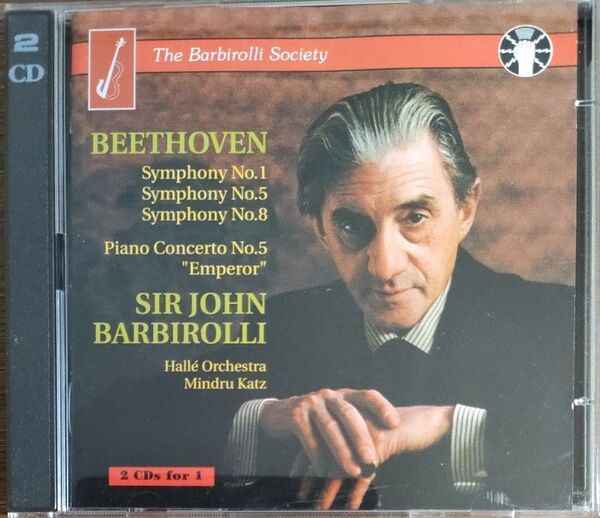 ベートーヴェン 交響曲1番,5番,8番 ピアノ協奏曲5番 2CD