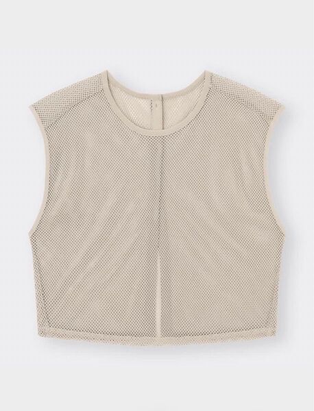 【新品未使用タグ付き】GU メッシュTシャツ ベージュ XLサイズ カットソー 夏 重ね着