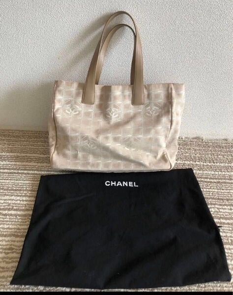 【正規品廃盤】CHANEL シャネル ニュートラベルライントートバッグ キラキラ 夏 保存袋 シリアルシール ギャランティカード付