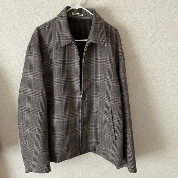 AURALEE オーラリー DOUBLE FACE CHECK ZIP BLOUSON ダブルフェイスチェックジップアップブルゾン