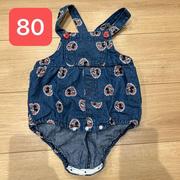 デニム Disney ディズニー ミッキー ロンパース 80 ベビー キッズ 子供服 futafuta バースデイ サロペット