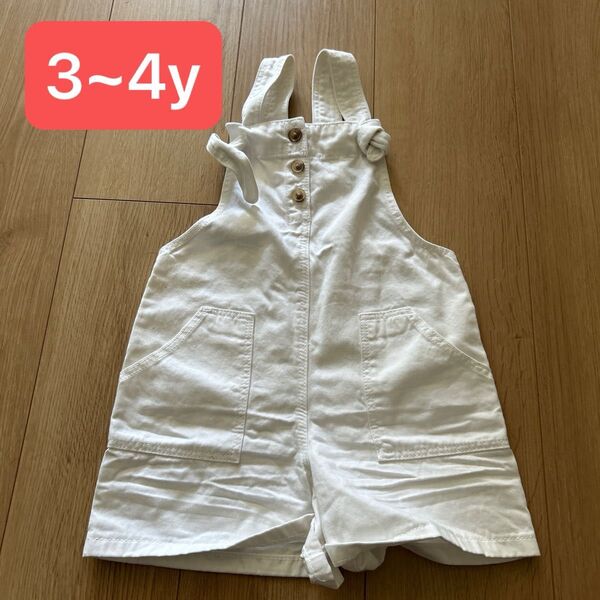 オーバーオール サロペット デニム 白 ホワイト H&M 海外 キッズ ベビー 子供服 100 110