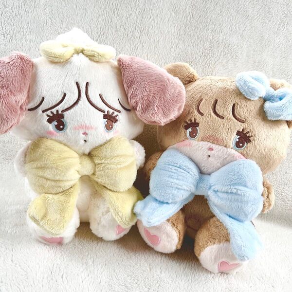 mikko characters 抱きしめおリボンぬいぐるみ ラテ スフレ ぬいぐるみ big プライズ アミューズメント