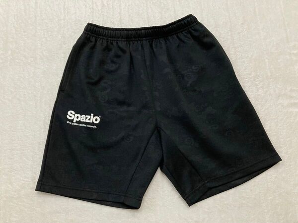 Spazio カモフラエンボスニットポケット付きプラパンツ ショート ハーフ 黒 フットサル ウェア ジャージ S