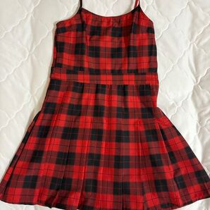 キャミワンピース ミニワンピース H&M 36 赤チェック ワンピース キャミワンピ ミニワンピ パンク
