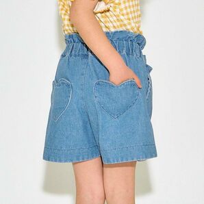 新品 アプレレクール ハートポケットきゅんショートpants ショート丈 デニム 100