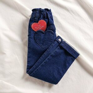 新品 アプレレクール ハート ポケット きゅん パンツ 10分丈 100 デニム