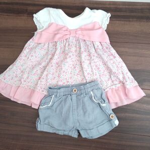 ニシキ ワンピース チュニック 西松屋 ズボン デニム ショーパン ショートパンツ ハーパン ハーフパンツ 花柄 リボン