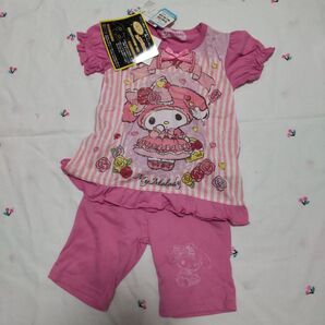 新品 光る パジャマ 上下セット ルームウェア 蓄光 半袖 マイメロディ 夏