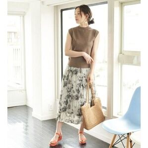 新品 ロペピクニック ダイダイ柄プリーツスカート ロング マキシ丈 夏 秋
