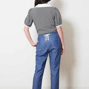 新品 a.v.v. 110 バックレースアップ デニム Gパン テーパード パンツ