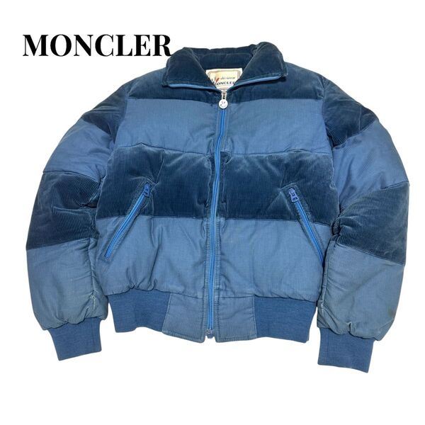 希少 モンクレール アシックス社 ヴィンテージ コーデュロイ ダウンジャケット アウター 70s 80s ski wear M