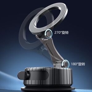 スマホホルダー 車 マグネット【真空吸盤+磁力の最強コンビ】 車 スマホスタンド