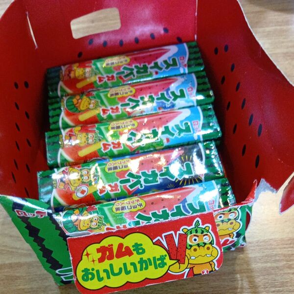ロッテ未使用スイカバーガム5点セット①チョコ風味チップ入り