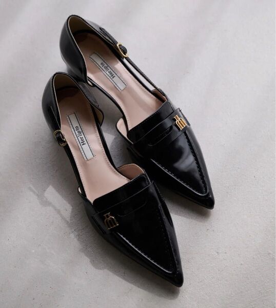 ハーリップトゥ herlipto Trois Heel Loafers サイズ36 ローファー ブラック