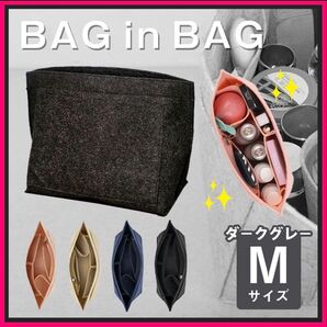 バックインバック ロンシャン 整理整頓 インナーバック 大容量 ダークグレーM