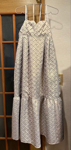 sahara*Smocking Design Dress*スモッキング シルバー キャミソール ロングワンピース MARTE
