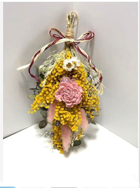 もりもりミモザのドライフラワースワッグ 8種類のお花入り
