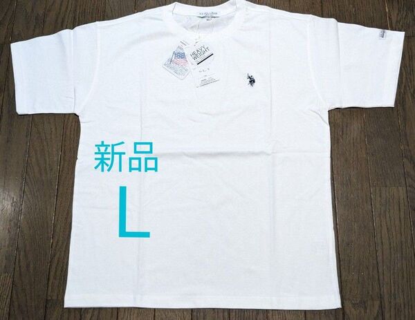 新品 メンズ U.S. POLO ASSN. 半袖 Tシャツ 半袖Tシャツ L ホワイト 白 ワンポイント ロゴ ヘビーウェイト