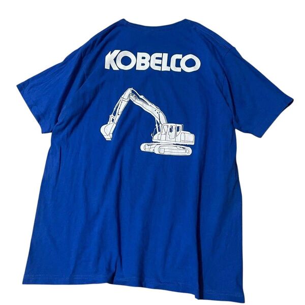 KOBELCO 貴重重機デザイン 半袖Tシャツ XL バックプリント 人気レア