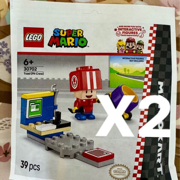 新品未開封 LEGO レゴ スーパーマリオ キノピオ(ピットクルー)30702 非売品 紙パック2点セット