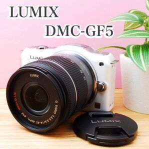おしゃれでかわいい白ボディ♪LUMIX DMC-GF5 シェルホワイト ミラーレス一眼 軽量 初心者 すぐ使える スマホ転送 人気