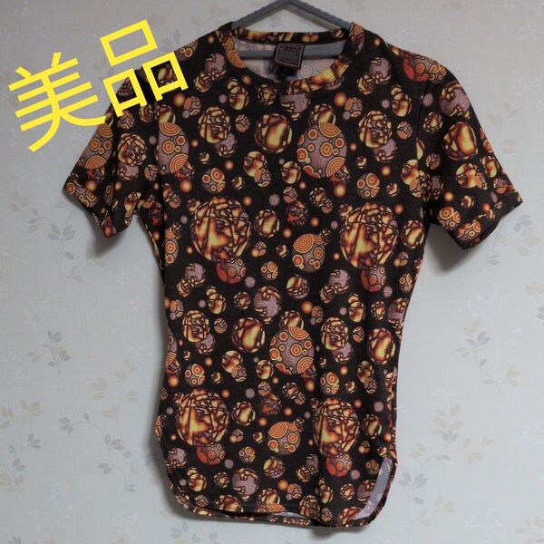 ゴルチエジーンズ レディース 半袖Tシャツ ブラウン×オレンジ