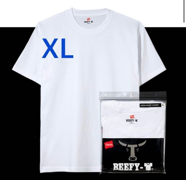 ヘインズ (Hanes) Tシャツ ビーフィー BEEFY 半袖 クルーネック 白 無地 H5180 XL