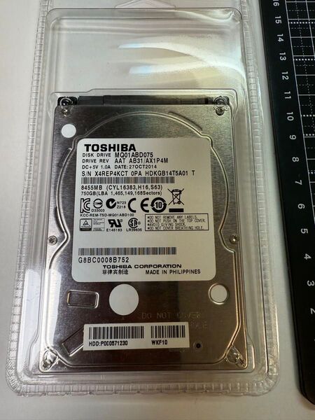TOSHIBA HDD 正常品2.5インチ 750GB 1枚