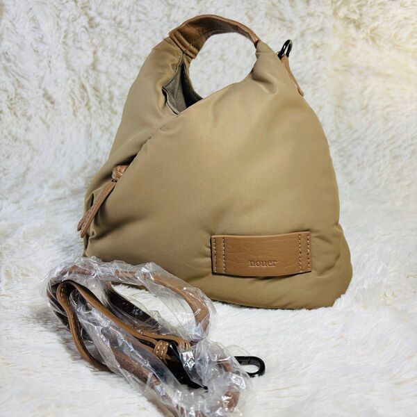 nouer 2way ショルダーバッグ ベージュ ミニショルダー プチバッグ ハンドバッグ バッグ トートバッグ レザー