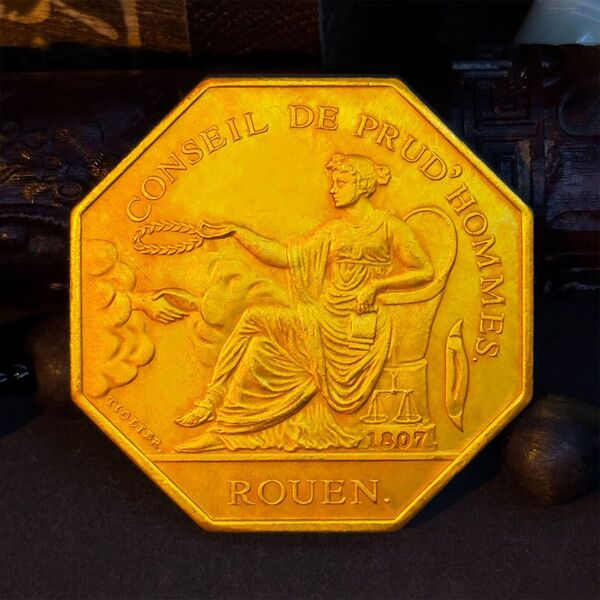 1807年フランス ルーアン 八角形コイン3 枚セット 外国硬貨 貿易銀 海外古銭 コレクションコイン 記念貨幣 直径約34mm