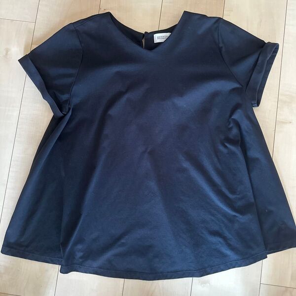 MACKINTOSH PHILOSOPHY Tシャツ ノースリーブ vネック 半袖 トップス ブラウス ネイビー