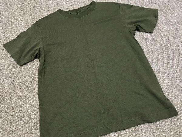 サイズ160 GU Tシャツ 半袖 カーキ グリーン 子供服 レディース